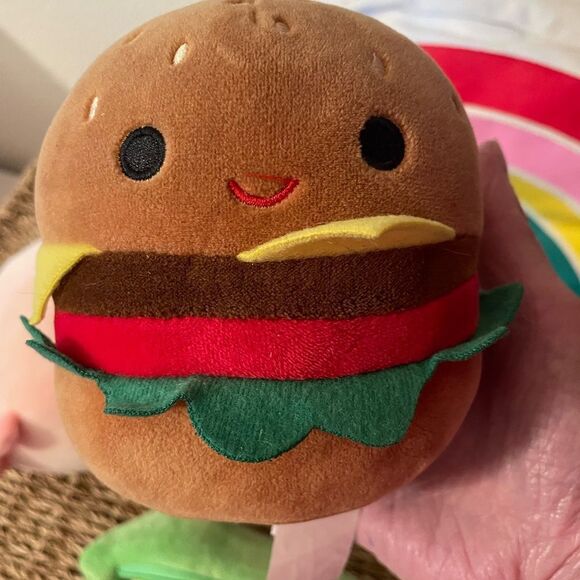 Rainbow Canvas Tote Bag AXOLOTL Plushies Squishmallow Hamburger Peas Set - Picture 5 of 16